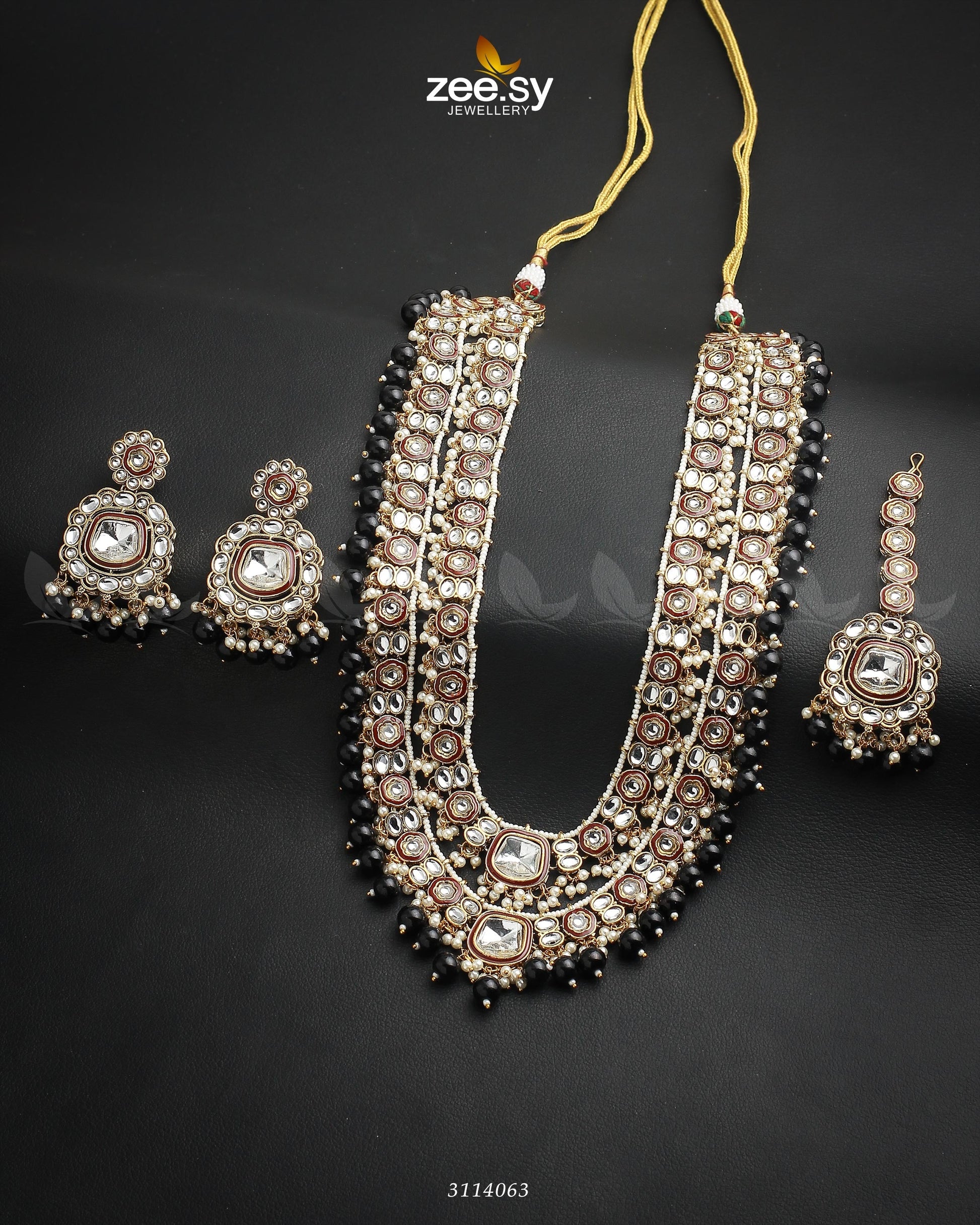 Acacia Malla Necklace Set Black