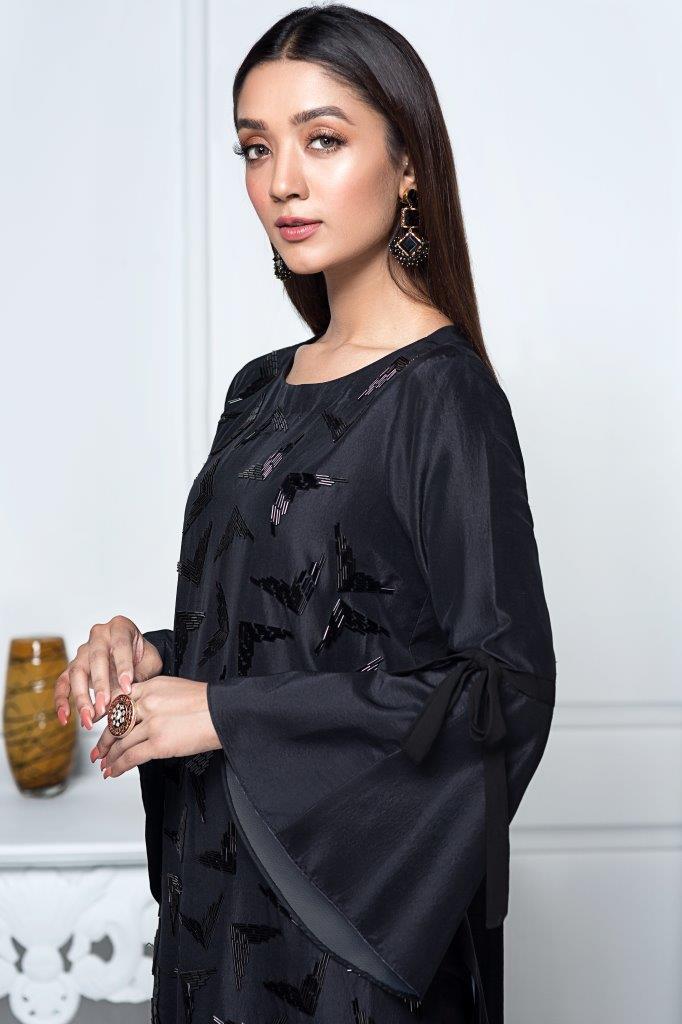 Hana | Eclectic Ready to Wear | Midnight Raven M Black Raw Silk