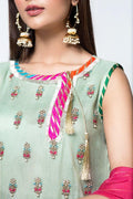 Hana | Eclectic Ready to Wear | Pistacia M Mint Green Zari Net