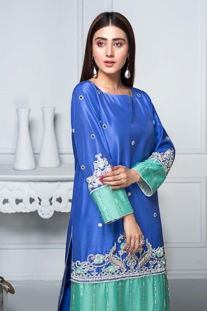 Hana | Eclectic Ready to Wear | Sapphire Twinkle M Blue Raw Silk