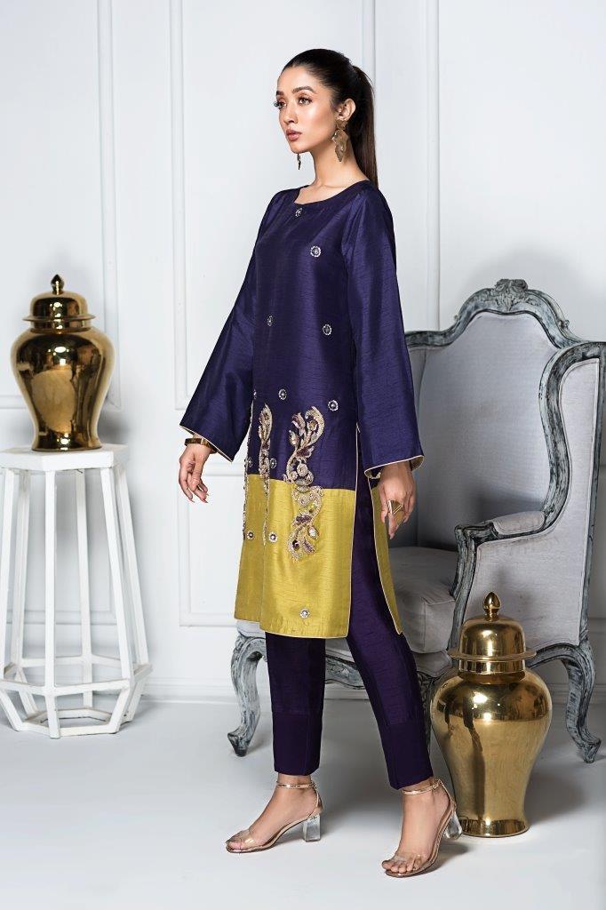 Hana | Eclectic Ready to Wear | Mailanchi XS Navy Raw Silk