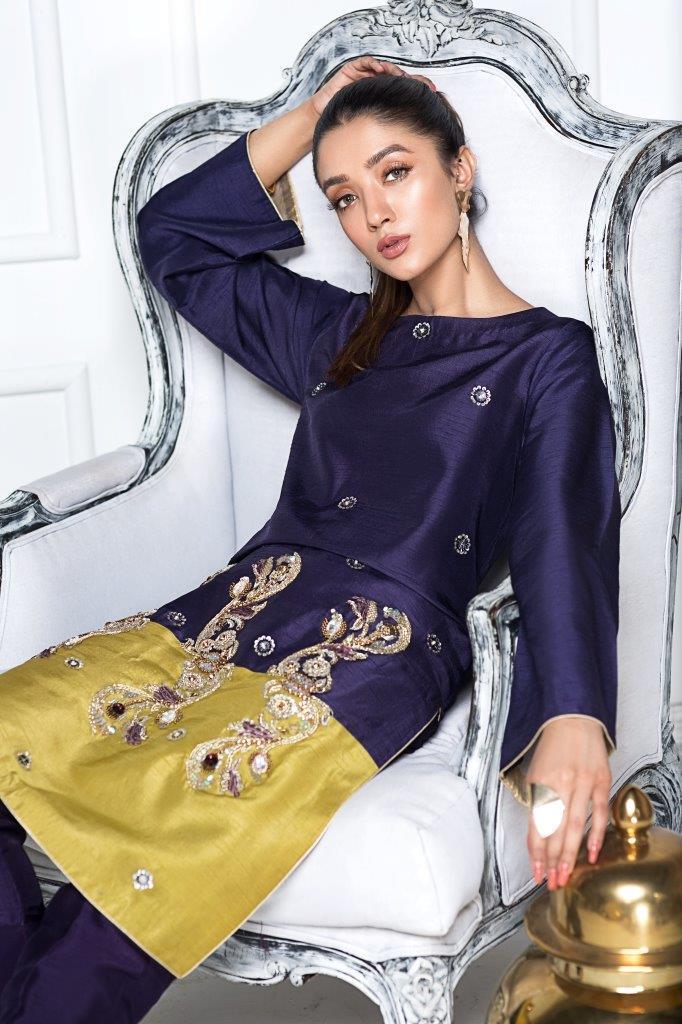 Hana | Eclectic Ready to Wear | Mailanchi L Navy Raw Silk