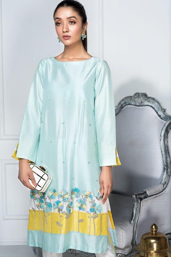 Hana | Eclectic Ready to Wear | Blue Lagoon M Ice Blue Raw Silk