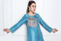 Hana | Eclectic Ready to Wear | Cerulian Spark XL Teal Raw Silk