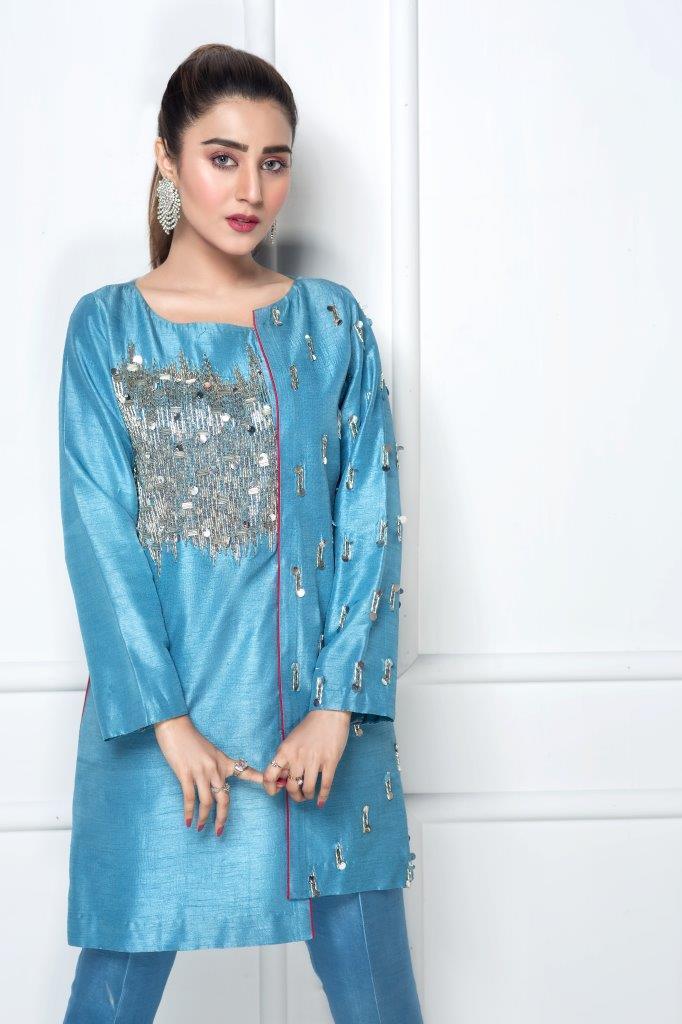Hana | Eclectic Ready to Wear | Cerulian Spark XS Teal Raw Silk