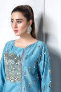 Hana | Eclectic Ready to Wear | Cerulian Spark M Teal Raw Silk