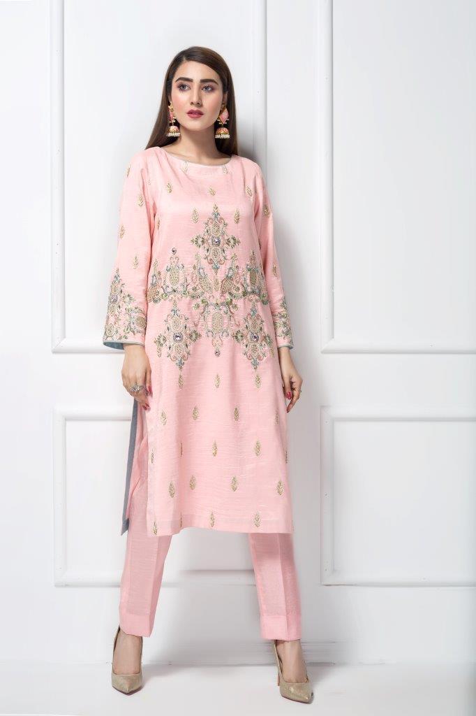 Hana | Eclectic Ready to Wear | Pink Vine XS Light Pink Raw Silk