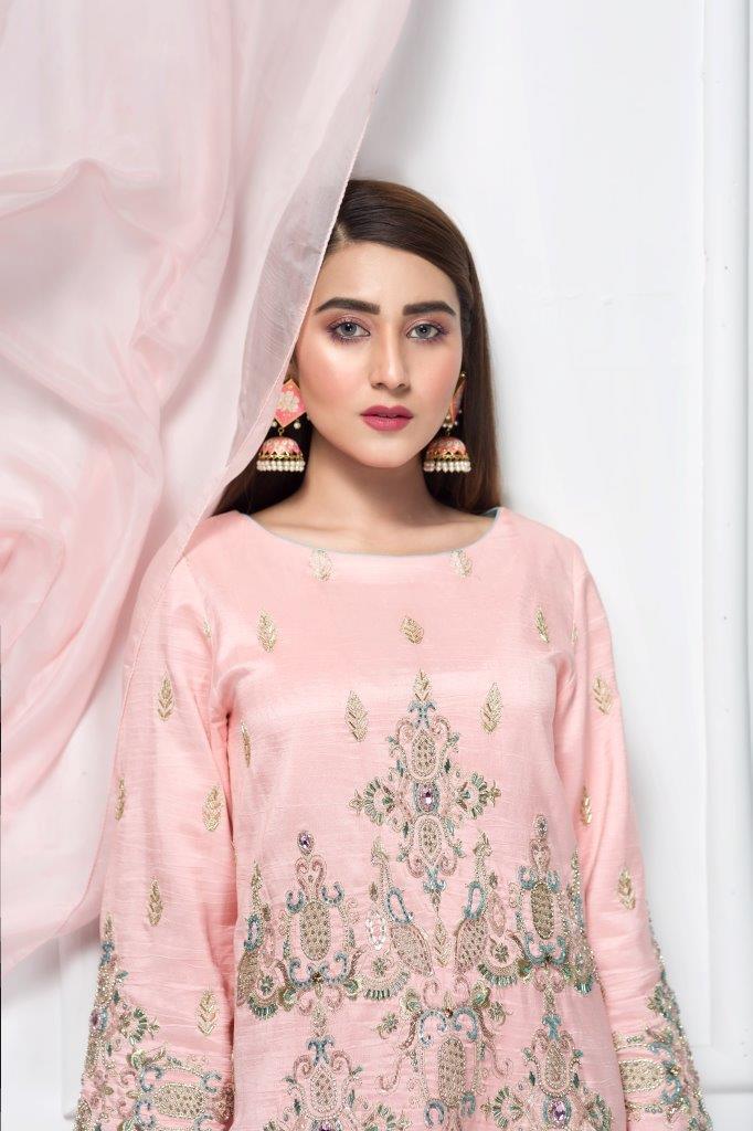 Hana | Eclectic Ready to Wear | Pink Vine XS Light Pink Raw Silk