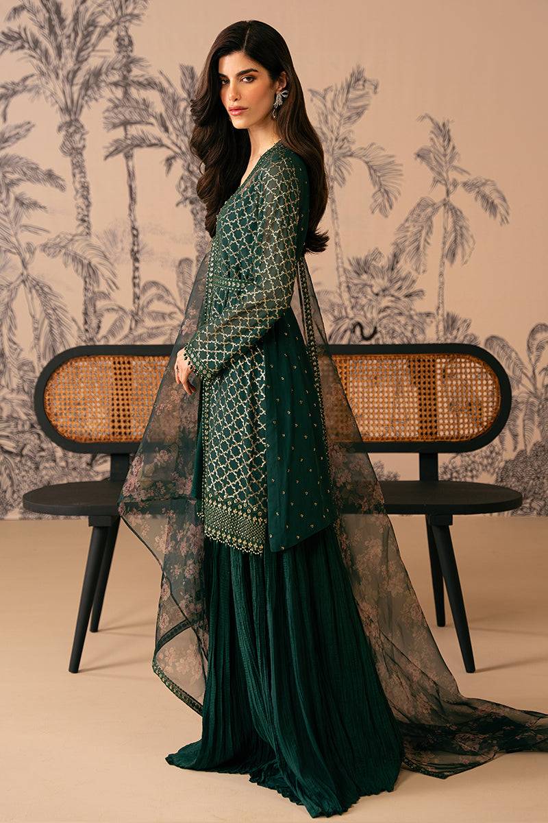 Cross Stitch | Luxe Atelier 24 | VIRIDIAN HAVEN - Pakistani Designer Dress - by Cross Stitch | Type: Luxury - 100% Original at Saira Sultan