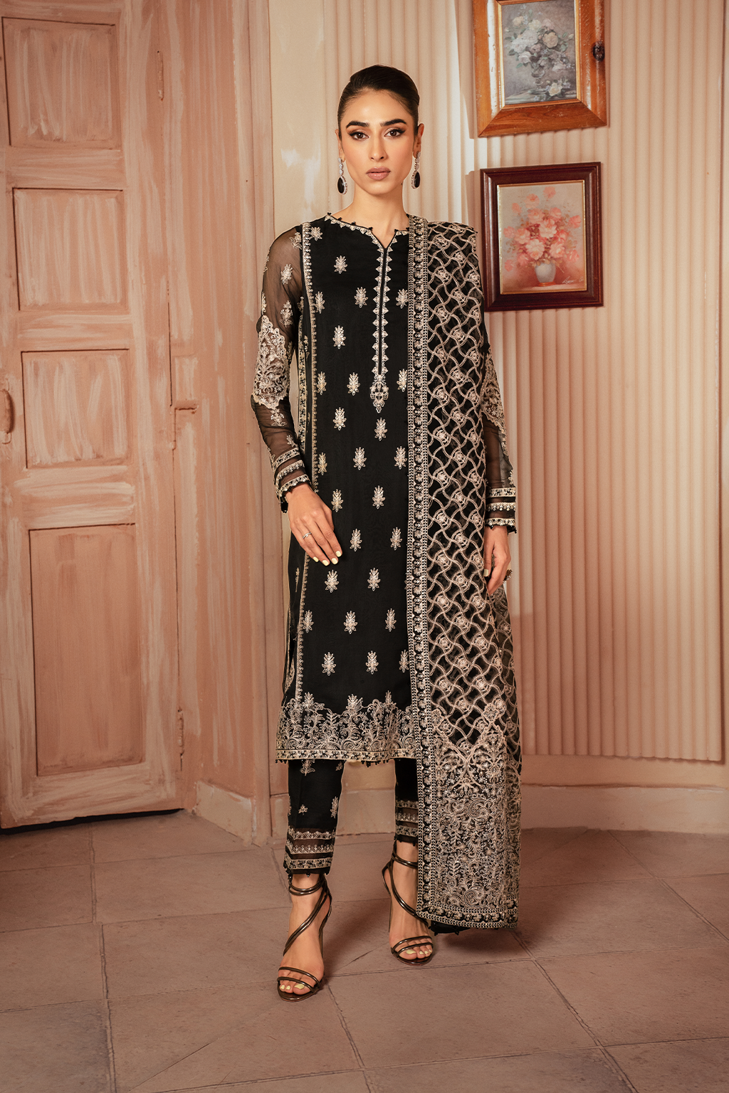 Iznik | Chiffon Kari | ICK-03 Embroidered Chiffon - Pakistani Designer Dress - by Iznik | Type: Formal - 100% Original at Saira Sultan