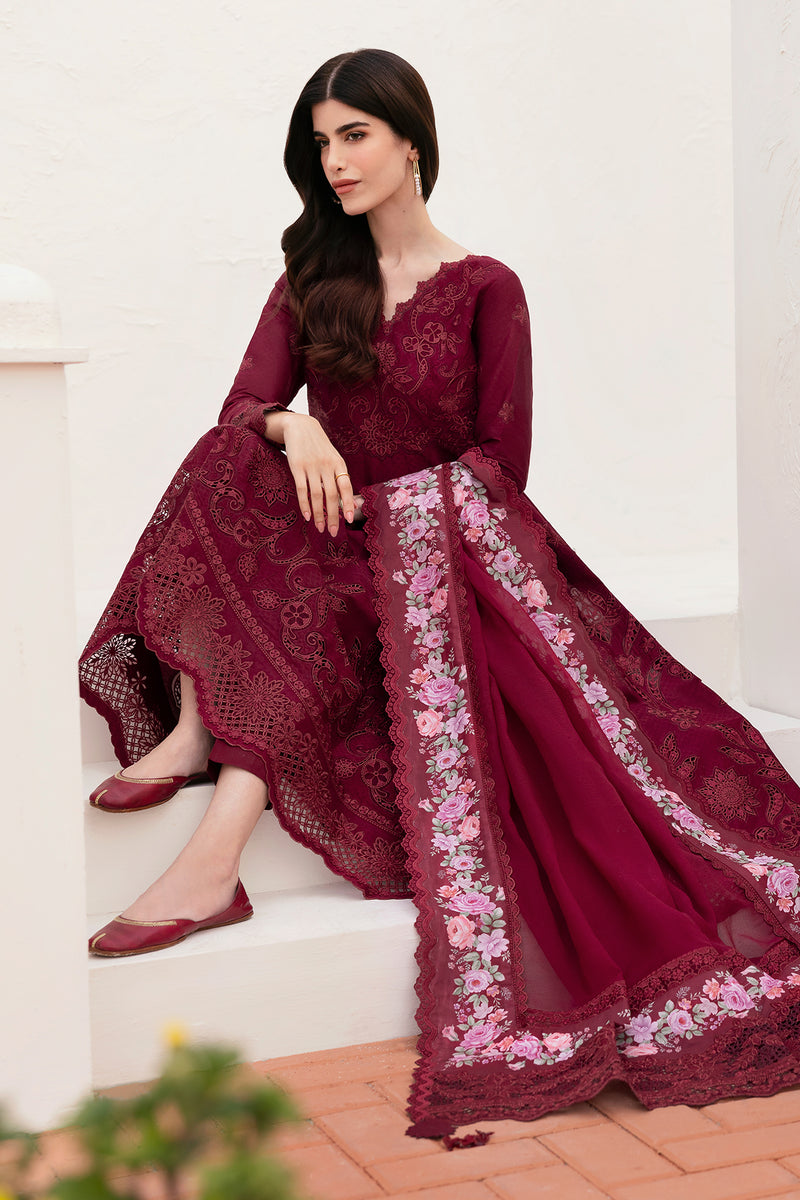 Baroque | Eid Lawn 25 | EL-D05 XL Wine Berry Lawn