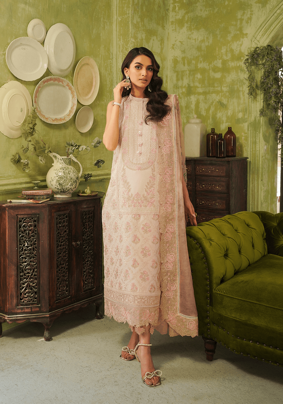 Zarqash | Tresor Luxury Lawn 24 | ZQT 003 FLORA - Pakistani Designer Dress - by Zarqash | Type: Luxury - 100% Original at Saira Sultan