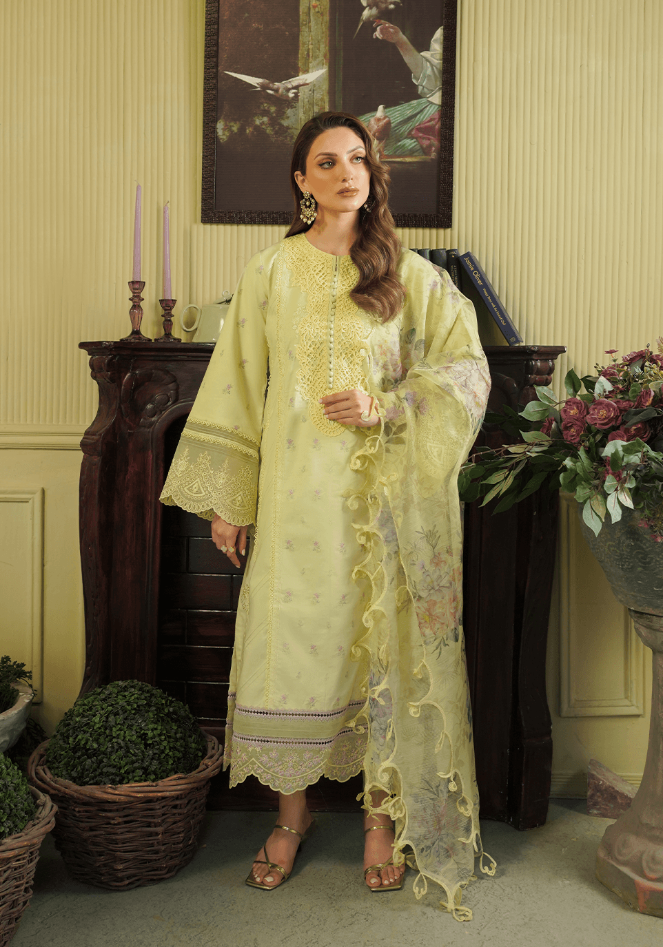 Zarqash | Tresor Luxury Lawn 24 | ZQT 008 PRIMROSE - Pakistani Designer Dress - by Zarqash | Type: Luxury - 100% Original at Saira Sultan
