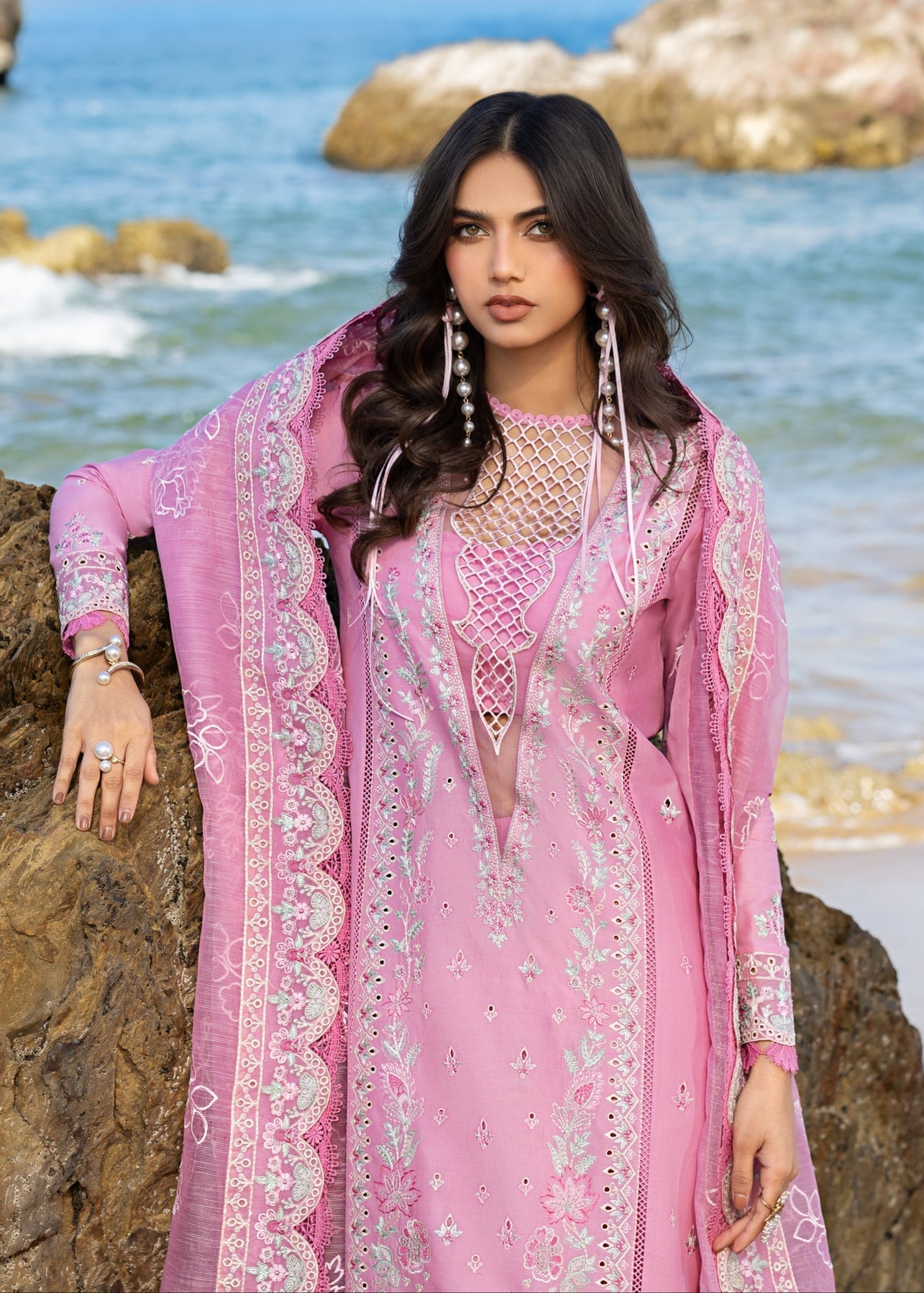 Akbar Aslam | Mare Lawn Edit 25 | Sofi L Rose Pink Lawn