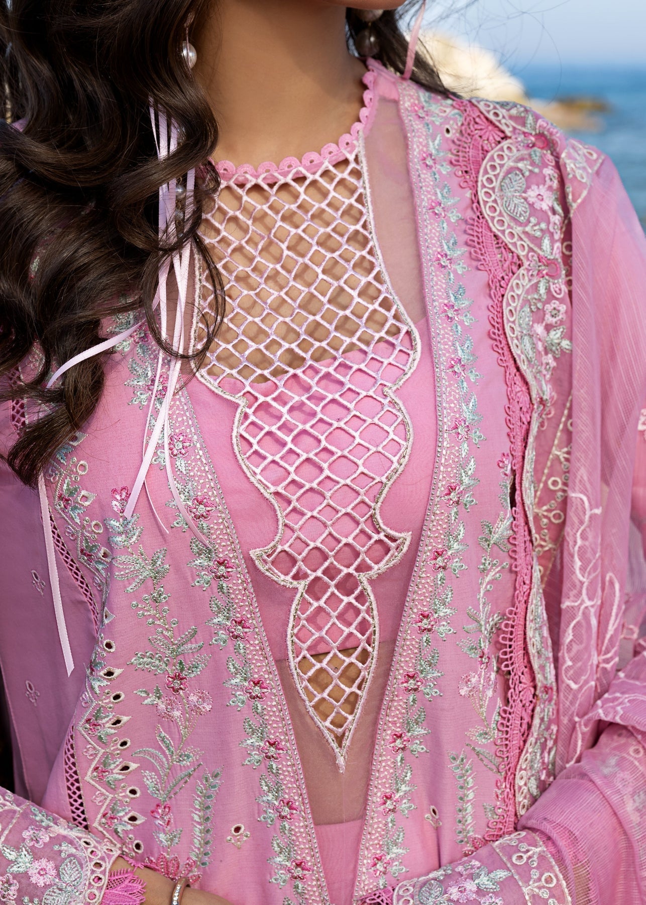 Akbar Aslam | Mare Lawn Edit 25 | Sofi M Rose Pink Lawn