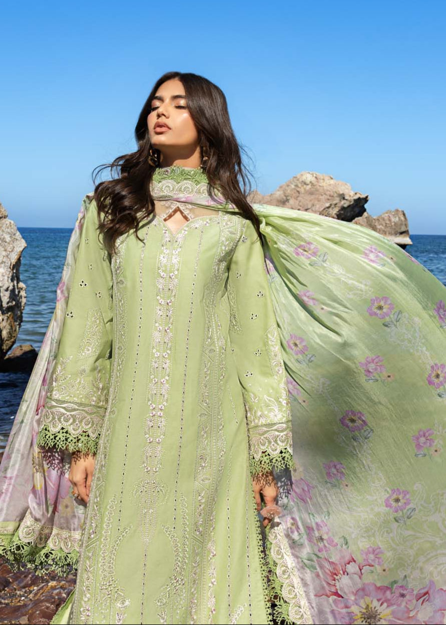 Akbar Aslam | Mare Lawn Edit 25 | Faye L Apple Green Lawn
