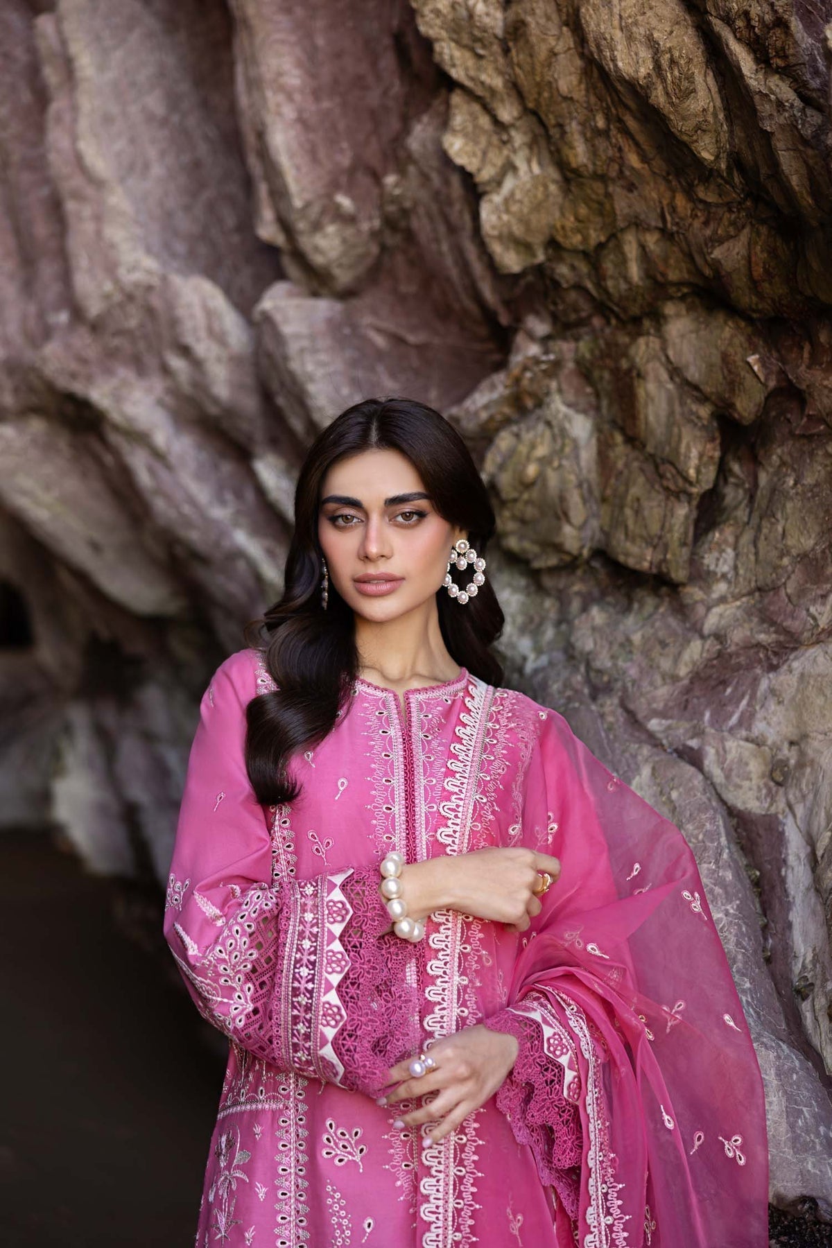 Akbar Aslam | Mare Lawn Edit 25 | Mireia M Rose Pink Lawn