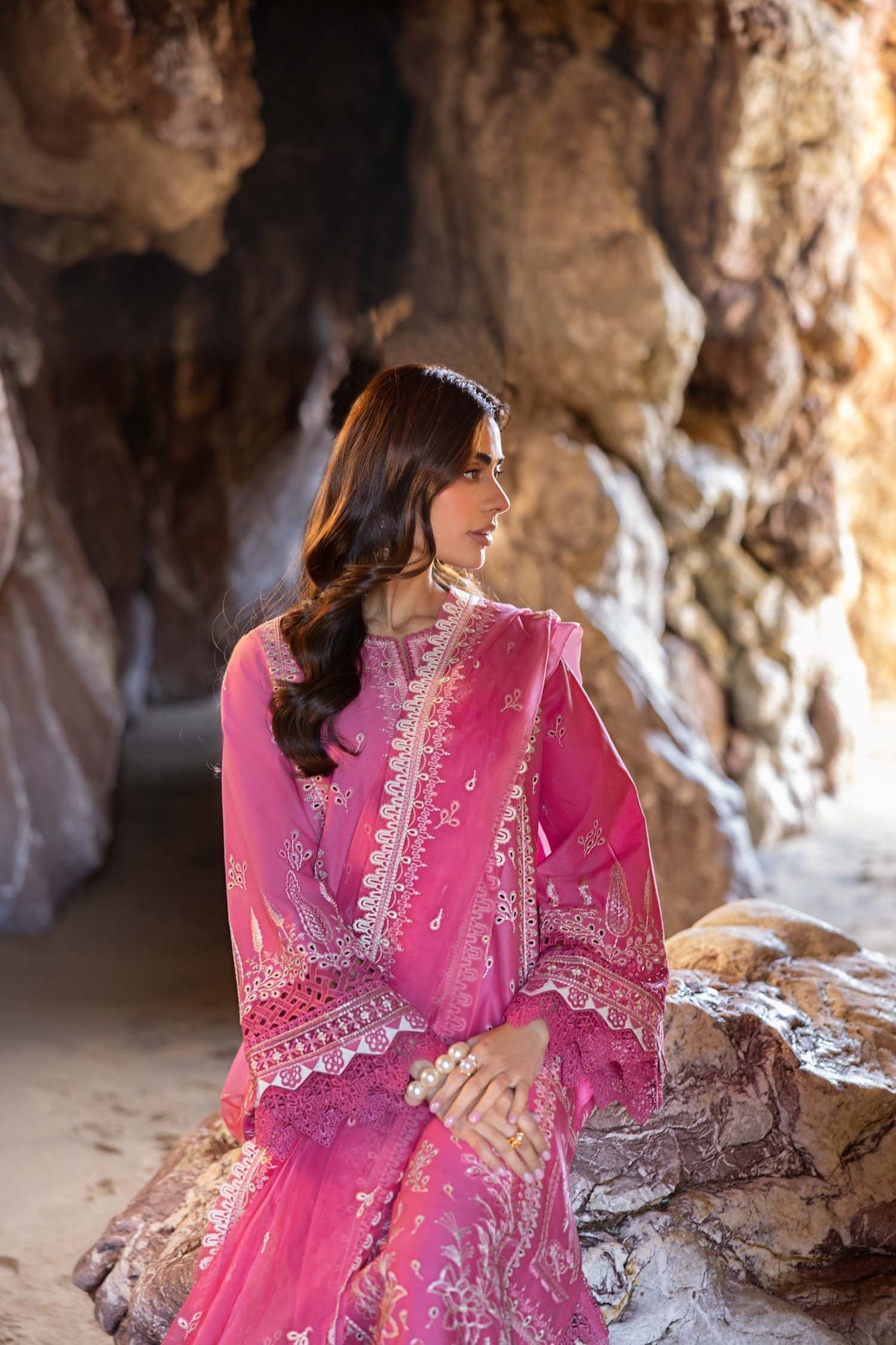 Akbar Aslam | Mare Lawn Edit 25 | Mireia XL Rose Pink Lawn