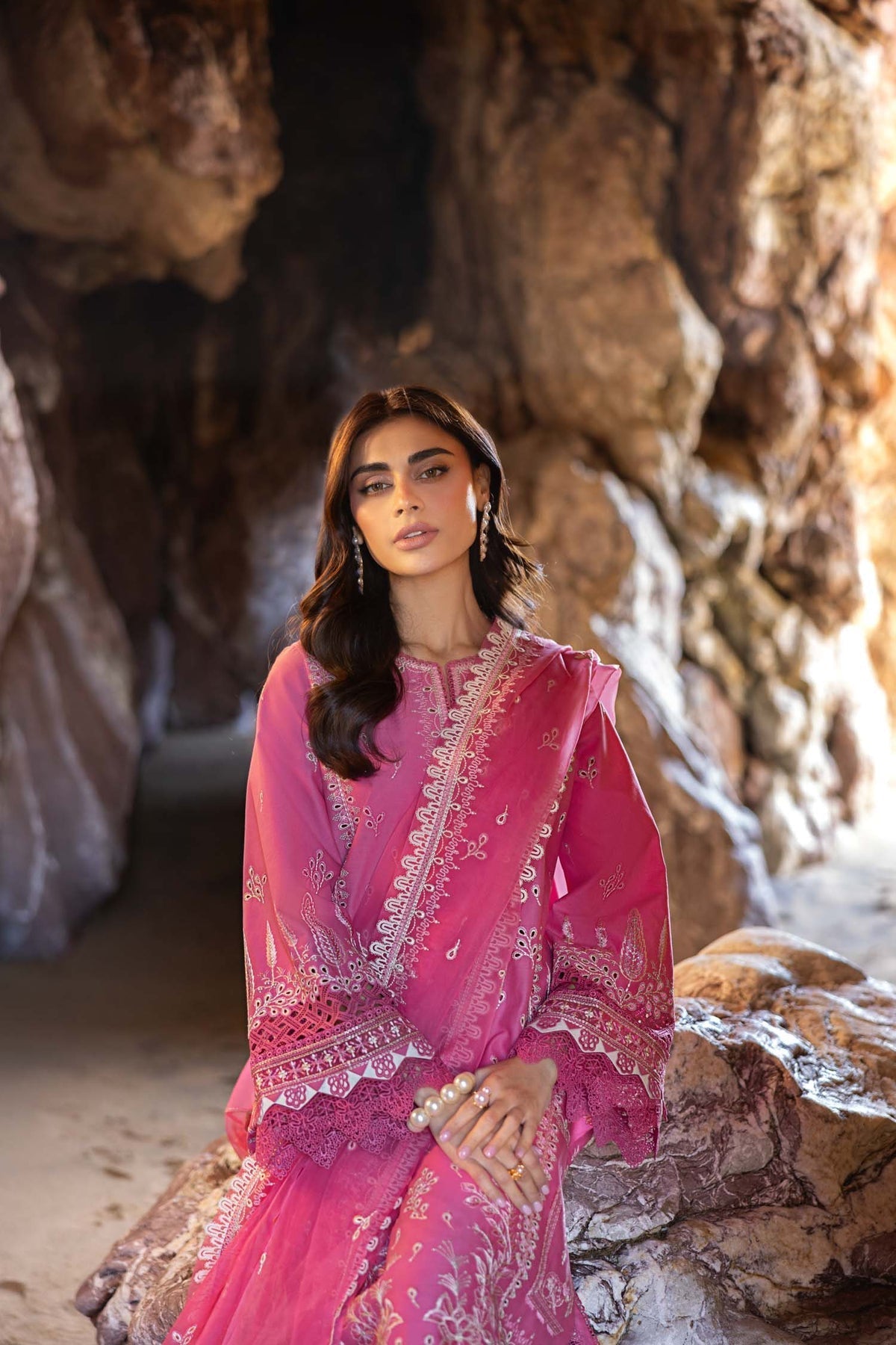 Akbar Aslam | Mare Lawn Edit 25 | Mireia L Rose Pink Lawn