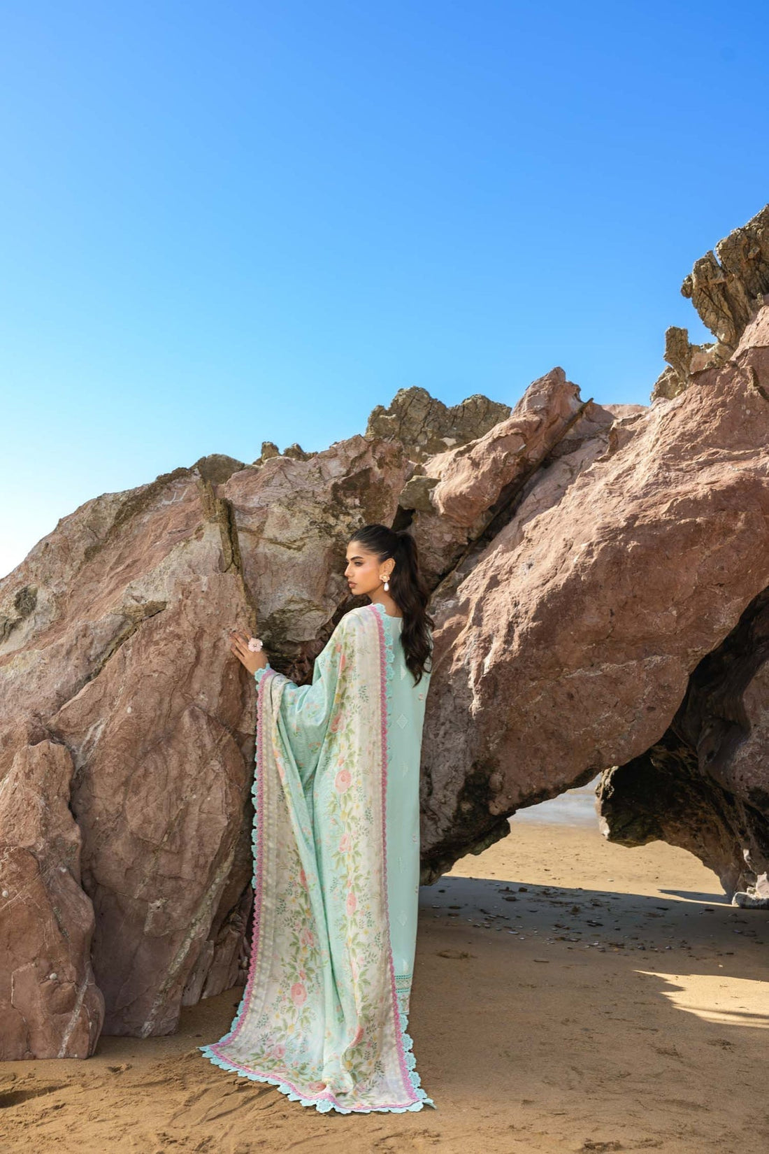 Akbar Aslam | Mare Lawn Edit 25 | Rivora S Mint Lawn
