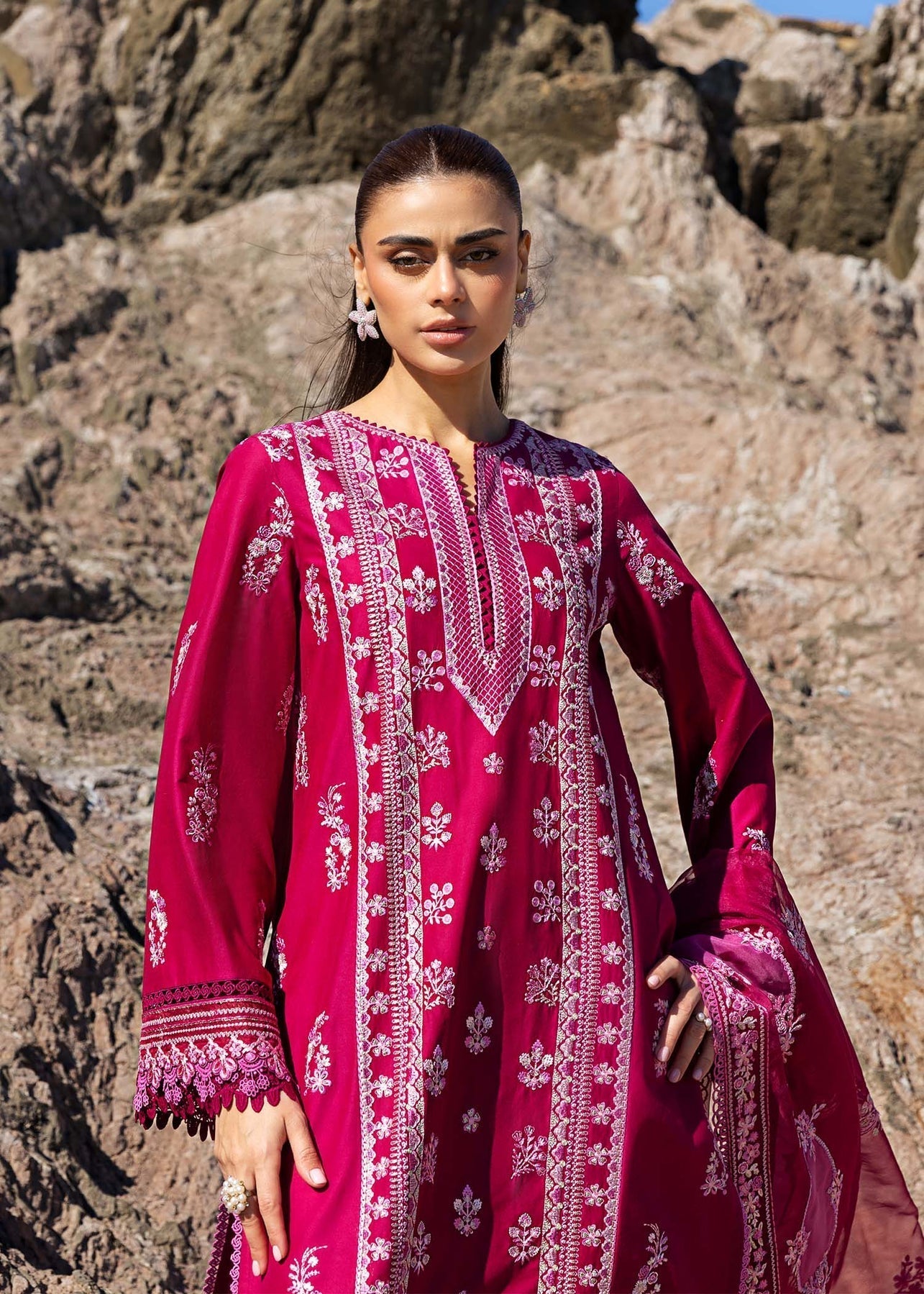 Akbar Aslam | Mare Lawn Edit 25 | Nirvana L Magenta Lawn