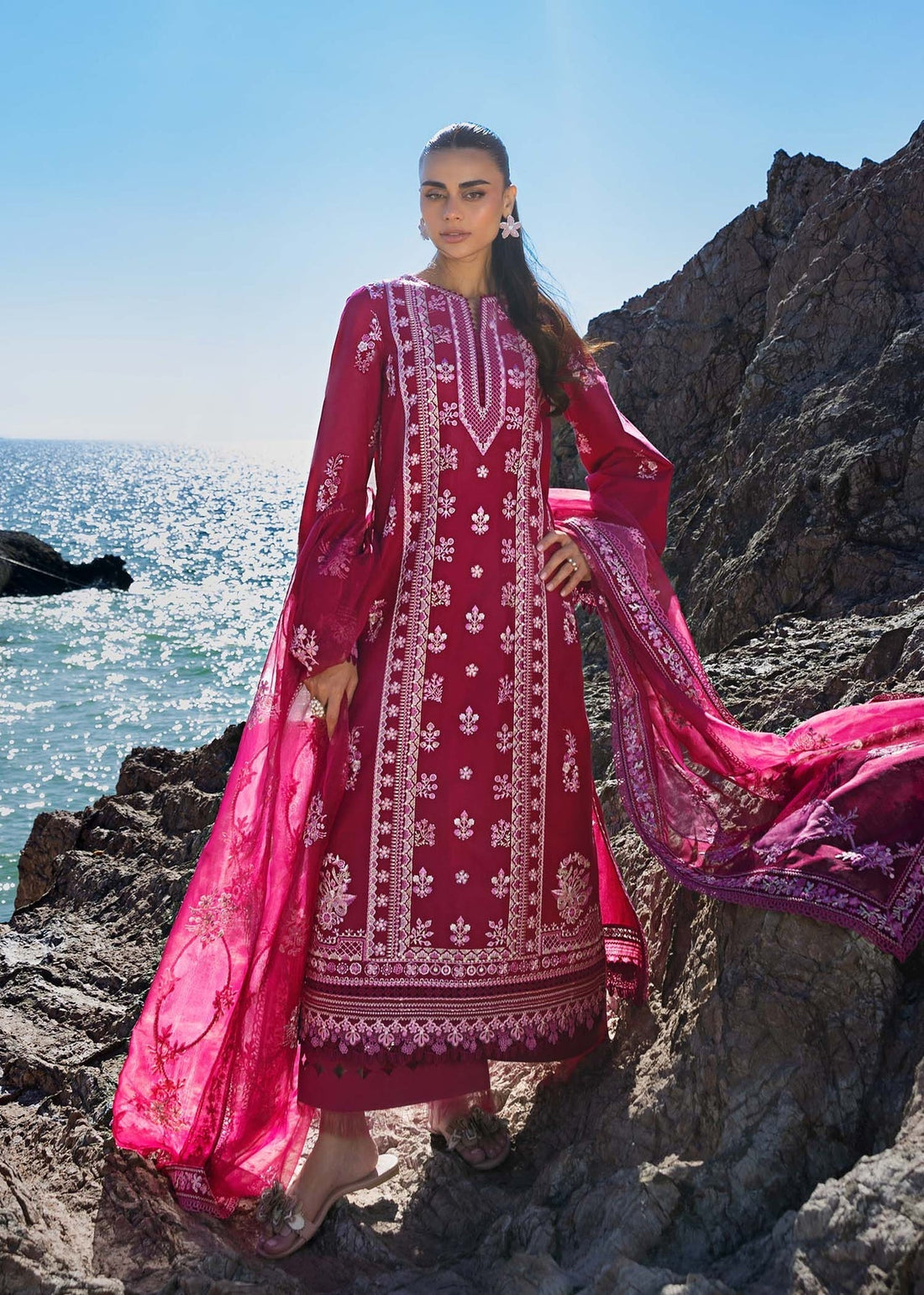Akbar Aslam | Mare Lawn Edit 25 | Nirvana S Magenta Lawn
