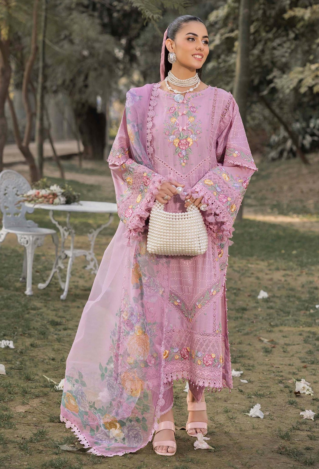 Adans Libas | Gul Rukh Lawn 25 | RUKH 2834 XS Pink Lawn
