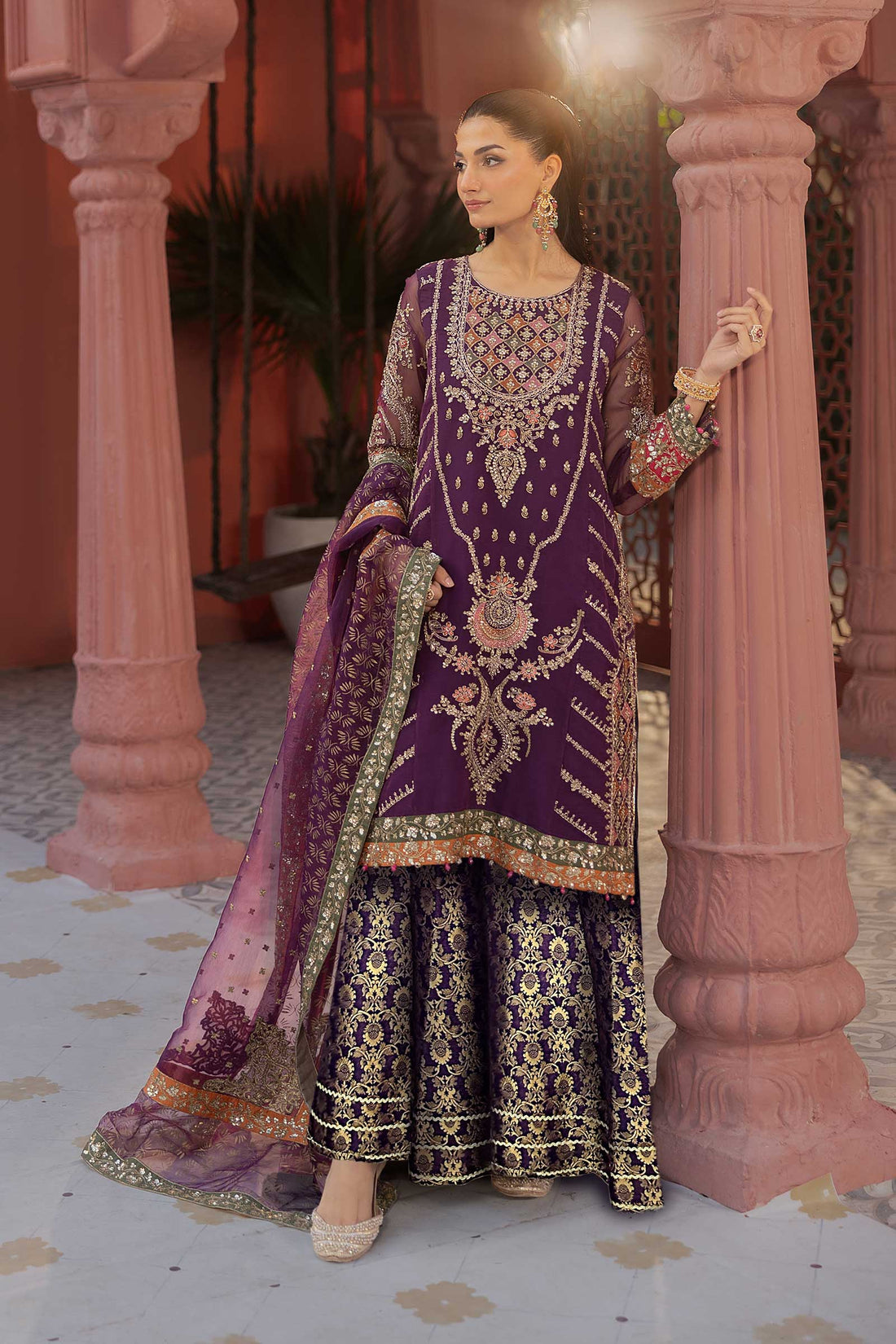Maria B | Formal Wears | SF-EF25-28 XS Plum Organza