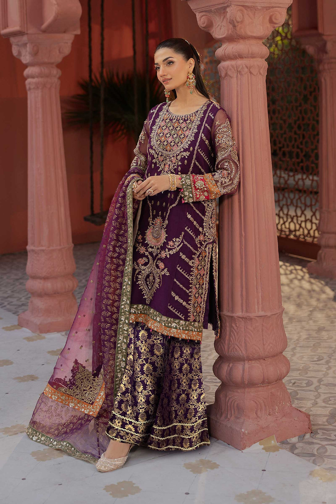 Maria B | Formal Wears | SF-EF25-28 XS Plum Organza
