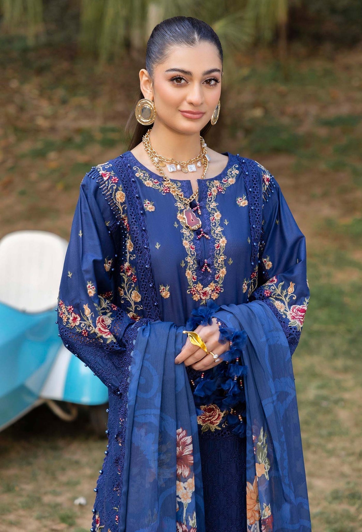 Adans Libas | Gul Rukh Lawn 25 | RUKH 2839 L Blue Lawn