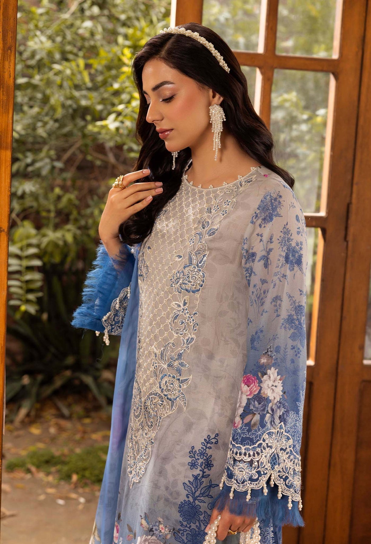 Adans Libas | Chantelle Print Lawn | CHANTELLE 99958 M Blue Lawn