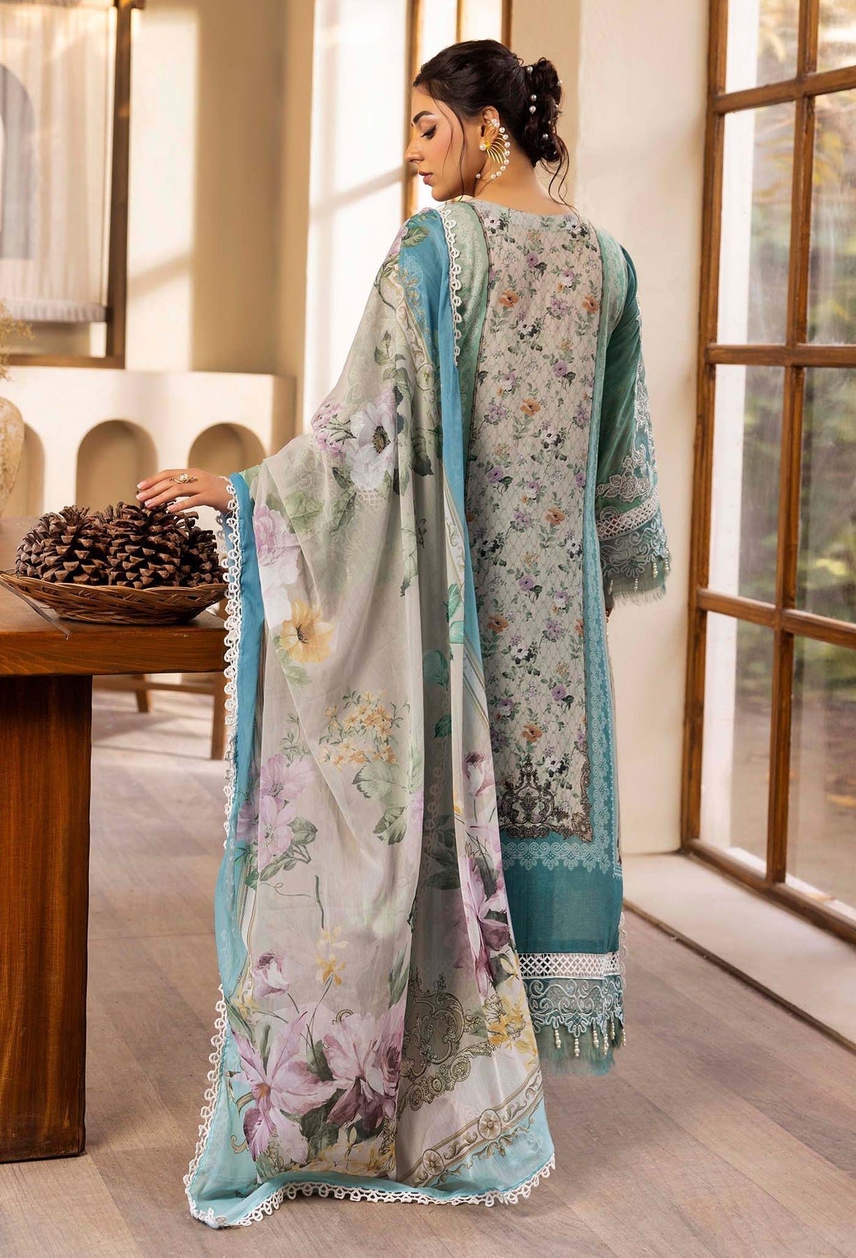 Adans Libas | Chantelle Print Lawn | CHANTELLE 99954 S Eucalyptus Green Lawn