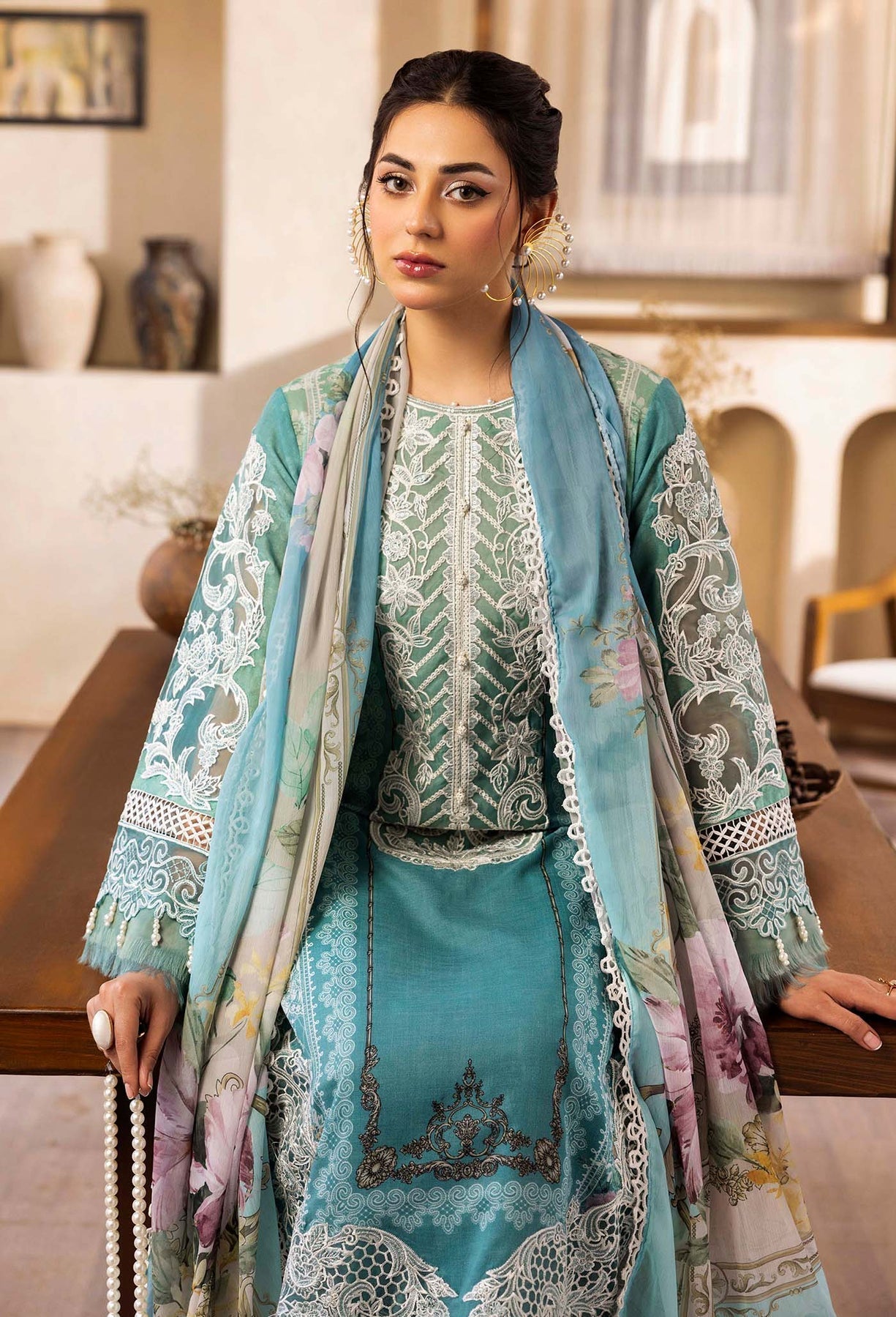 Adans Libas | Chantelle Print Lawn | CHANTELLE 99954 M Eucalyptus Green Lawn