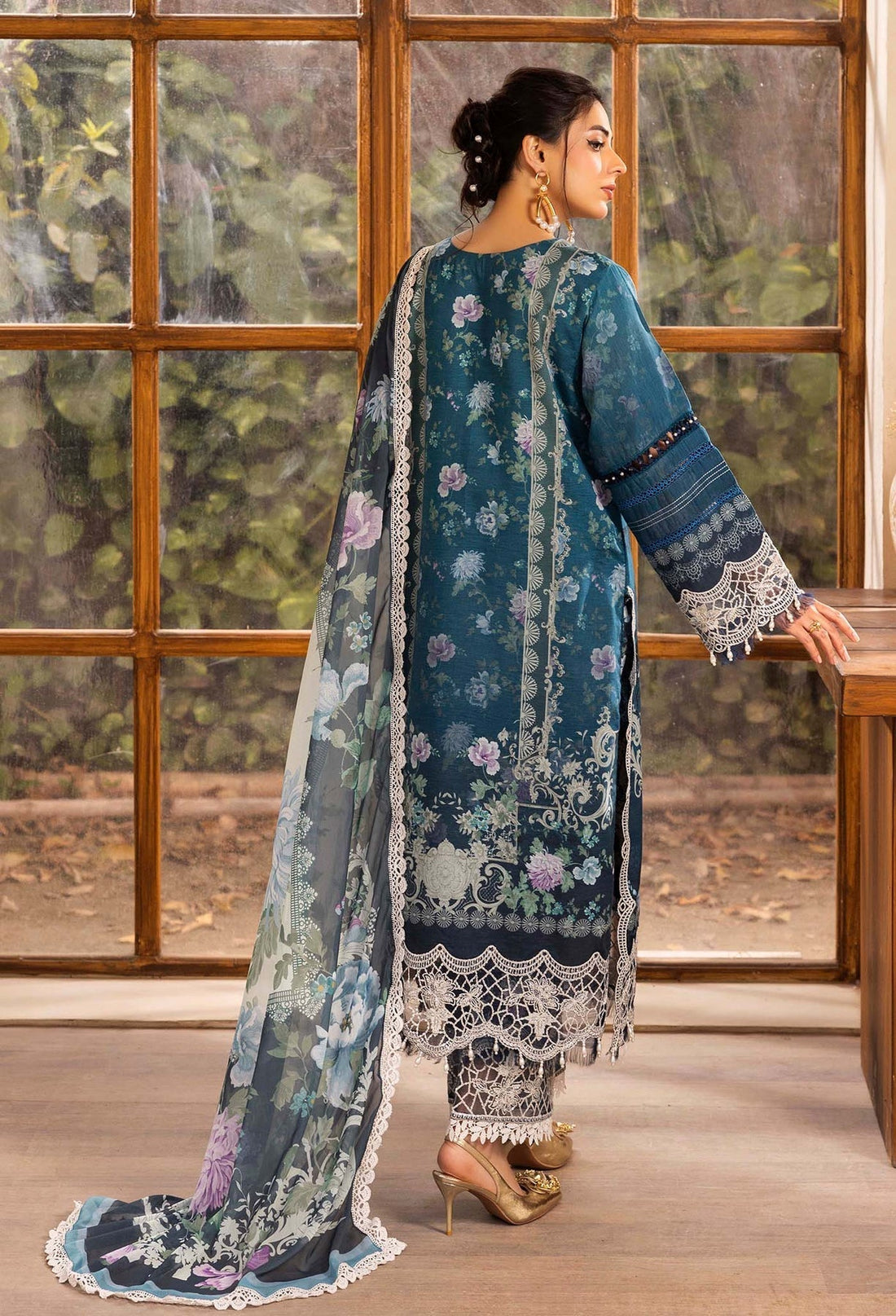 Adans Libas | Chantelle Print Lawn | CHANTELLE 99952 XS Teal Blue Lawn