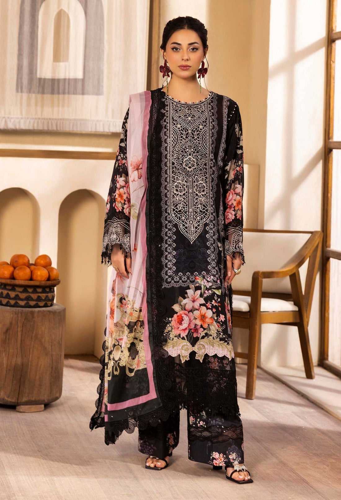 Adans Libas | Chantelle Print Lawn | CHANTELLE 99951 XS Black Lawn