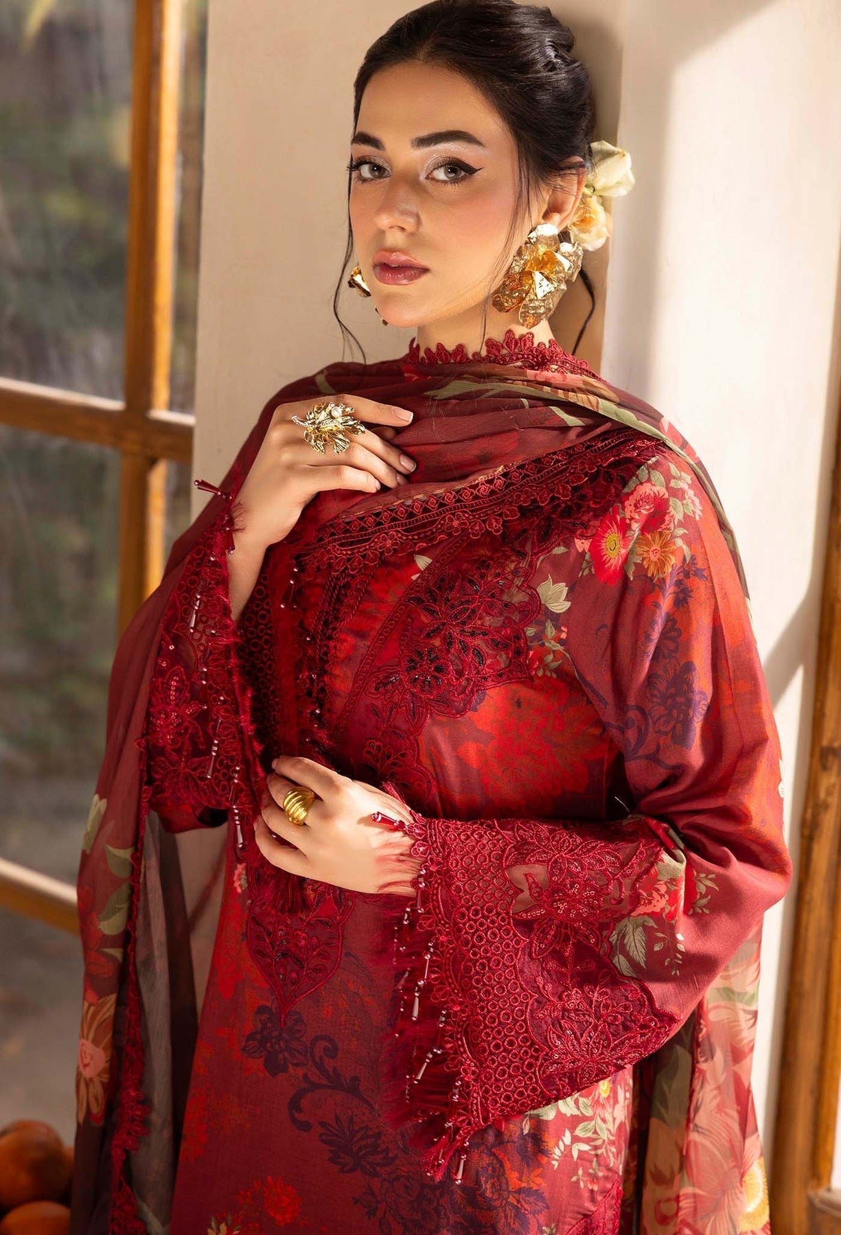 Adans Libas | Chantelle Print Lawn | CHANTELLE 99950 L Blood Red Lawn