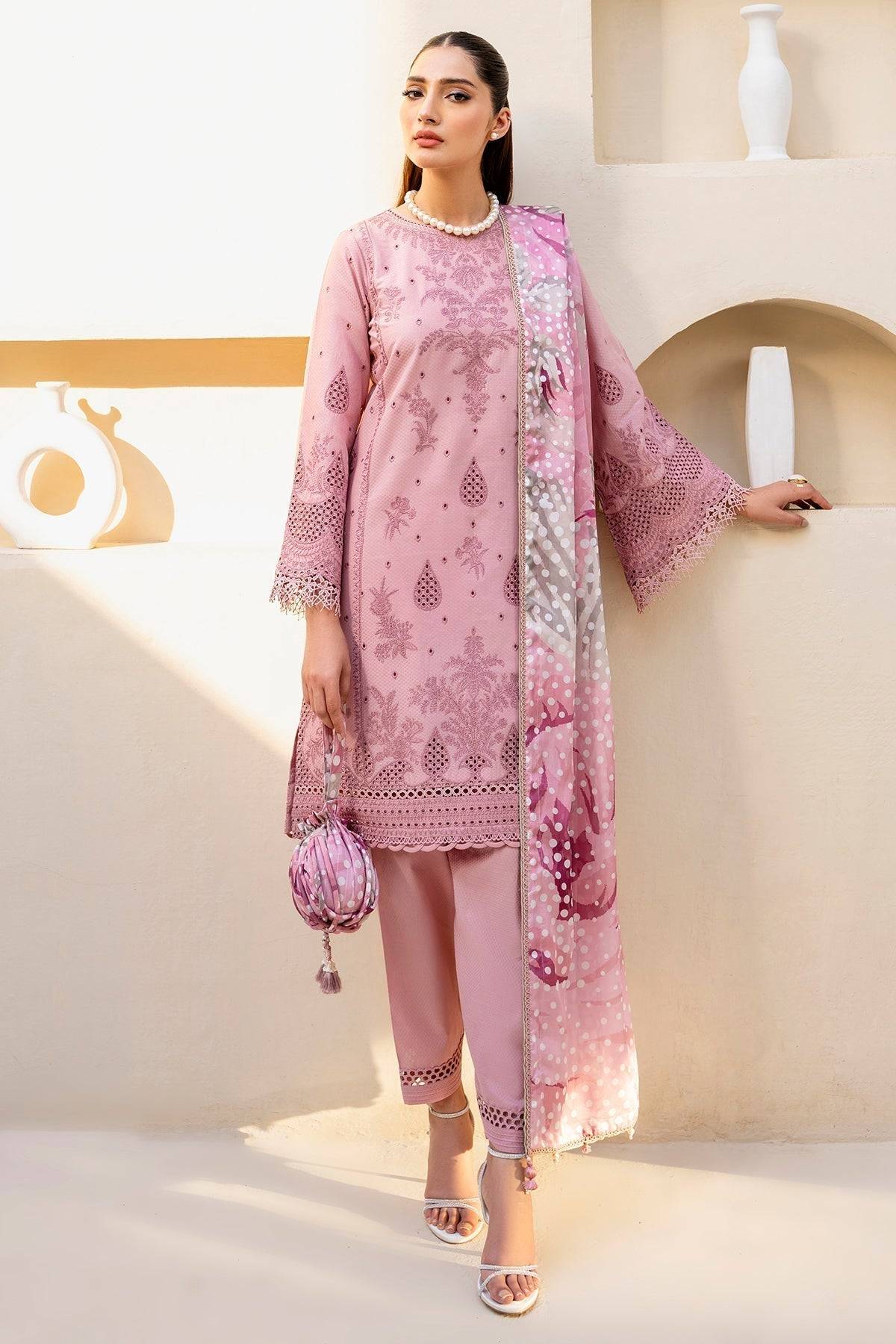 Jazmin | Irish Lawn SS 24 | D1 - Pakistani Designer Dress - by Jazmin | Type: Luxury - 100% Original at Saira Sultan