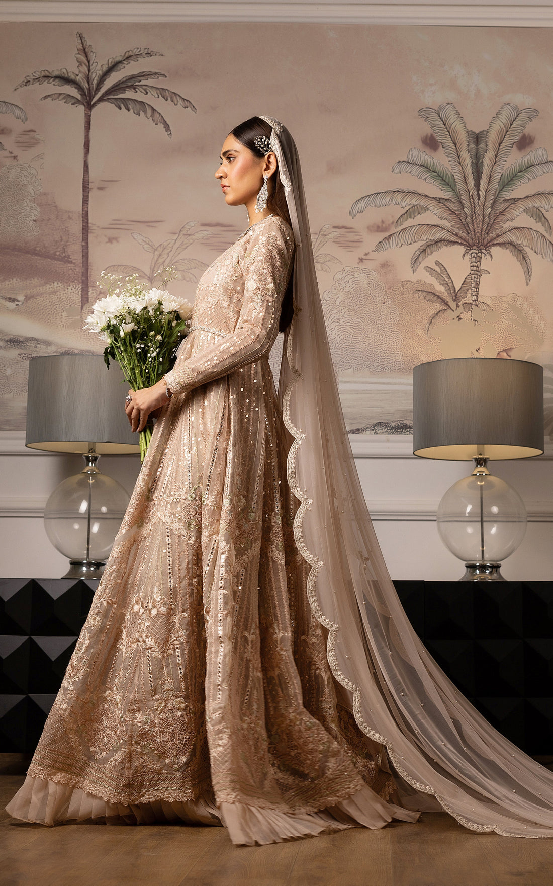 Threads and Motifs | Formal Dresses 25 | Embroidered Net Maxi - Pakistani Designer Dress - by Threads and Motifs - Type : Ladies Clothes - 100% Original at Saira Sultan