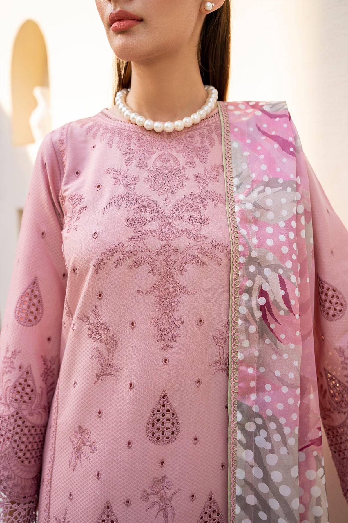 Jazmin | Irish Lawn SS 24 | D1 - Pakistani Designer Dress - by Jazmin | Type: Luxury - 100% Original at Saira Sultan