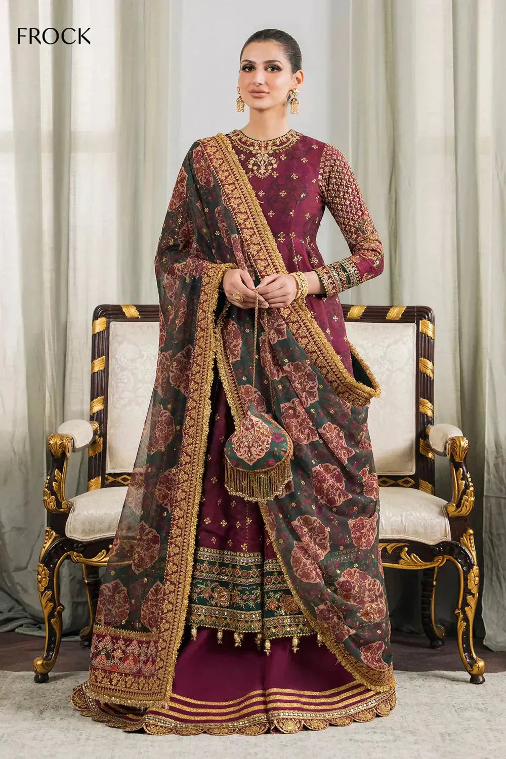Baroque | Chantelle Embroidered Collection | CH12-03 - Pakistani Designer Dress - by Baroque | Type: Bridal - 100% Original at Saira Sultan