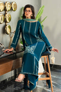 Fahad Hussayn | Lawn Banger | Midnight Teal - Pakistani Designer Dress - by Erum Khan | Type: Ladies Clothes - 100% Original at Saira Sultan