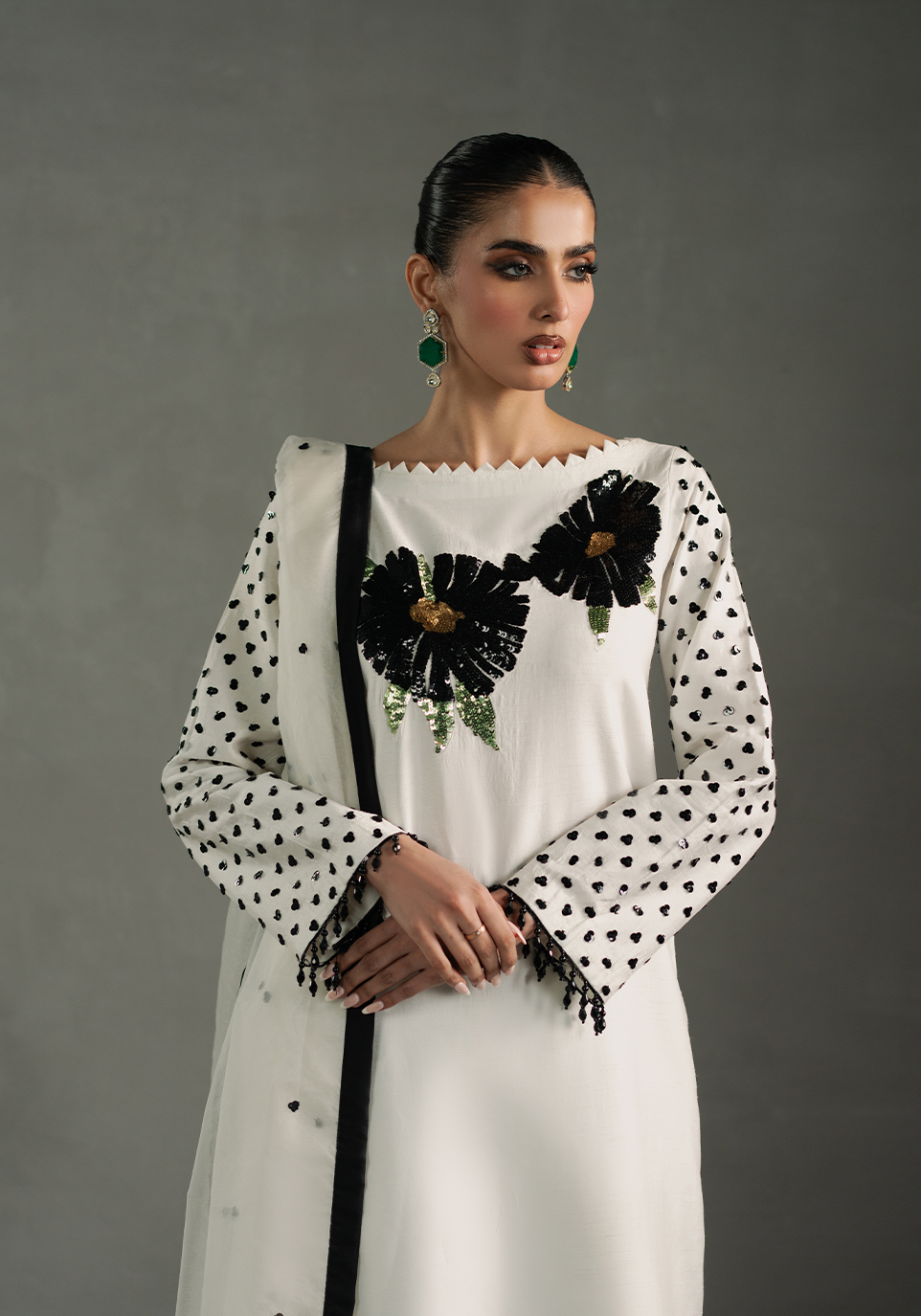 Zarqash | Silk Edit | ZQS 012 ESTELLA XL White Raw Silk