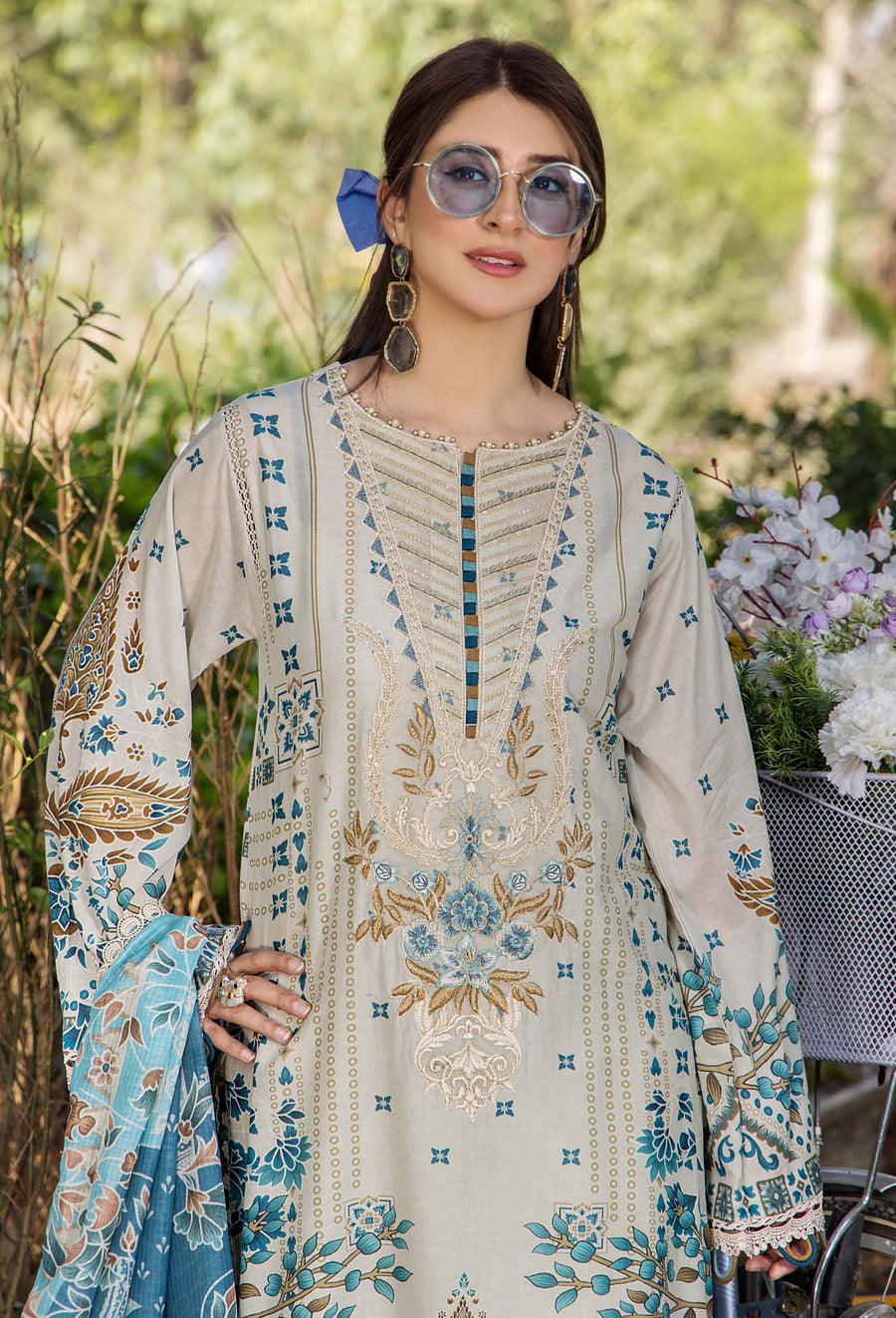 Adans Libas | Jasmine Lawn | JASMINE 2362 M Milk White Lawn