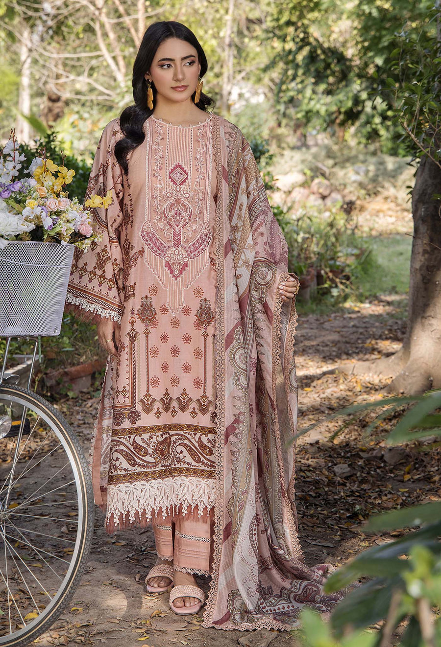 Adans Libas | Jasmine Lawn | JASMINE 2363 XS Peach Pink Lawn