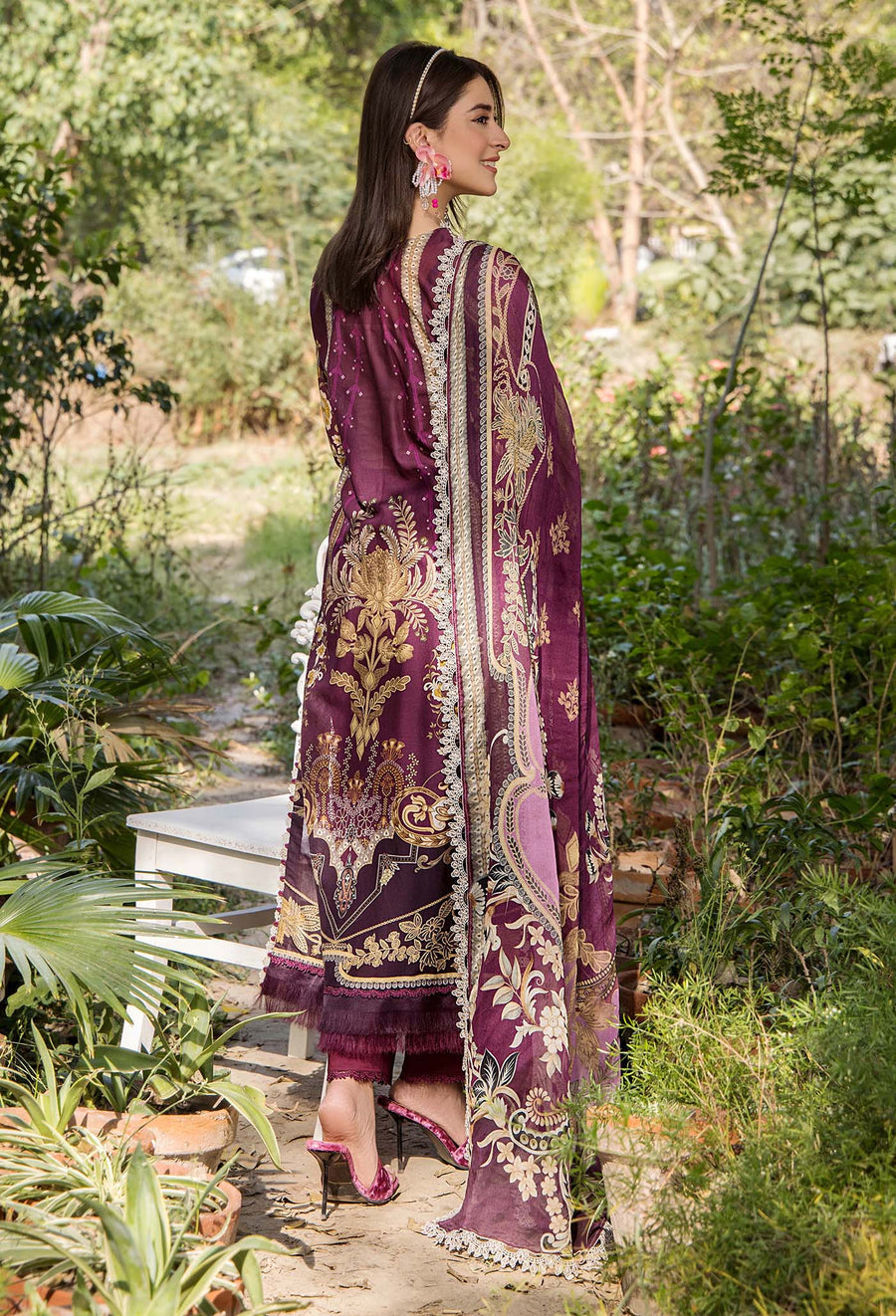 Adans Libas | Jasmine Lawn | JASMINE 2366 XS Plum Lawn