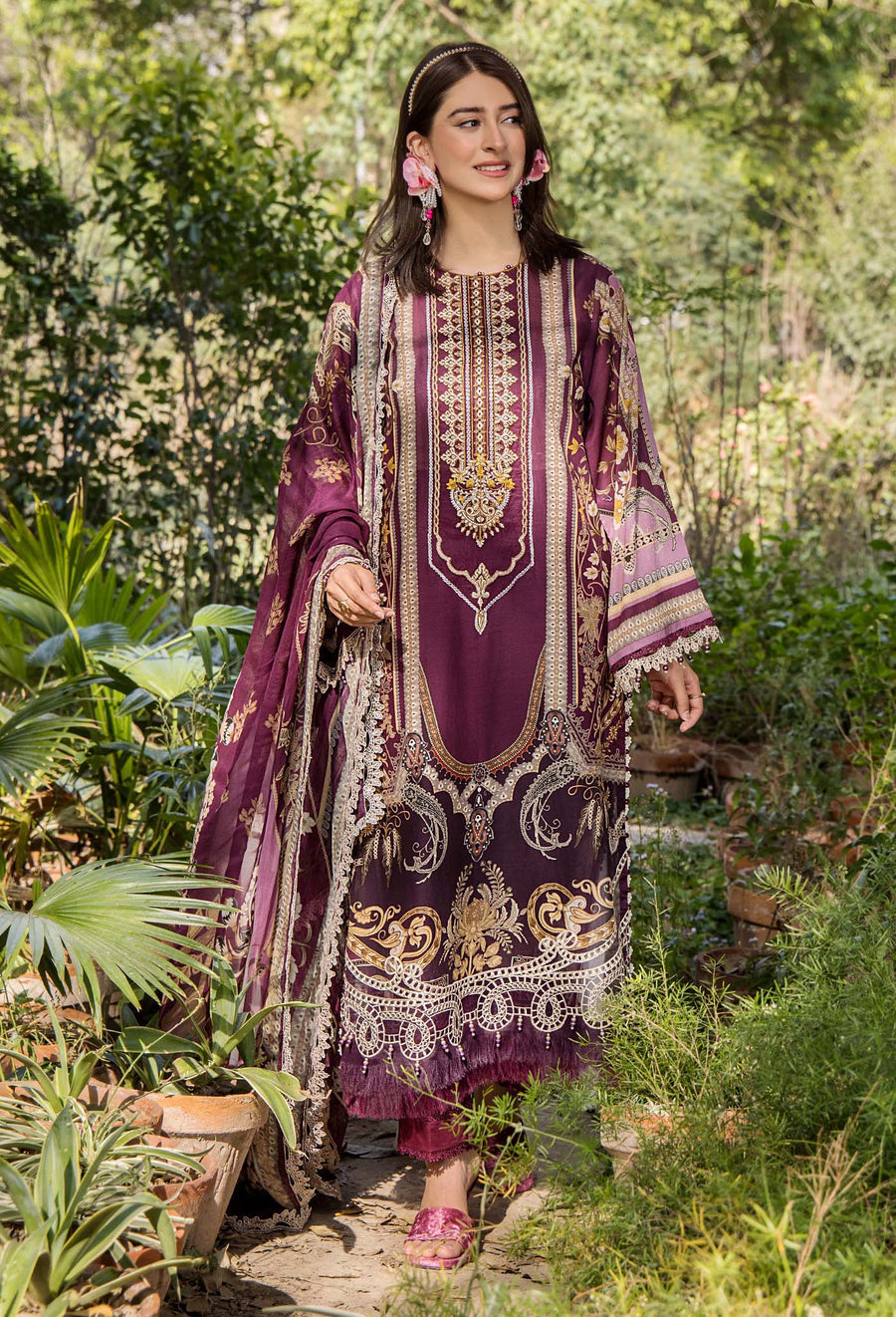 Adans Libas | Jasmine Lawn | JASMINE 2366 XS Plum Lawn