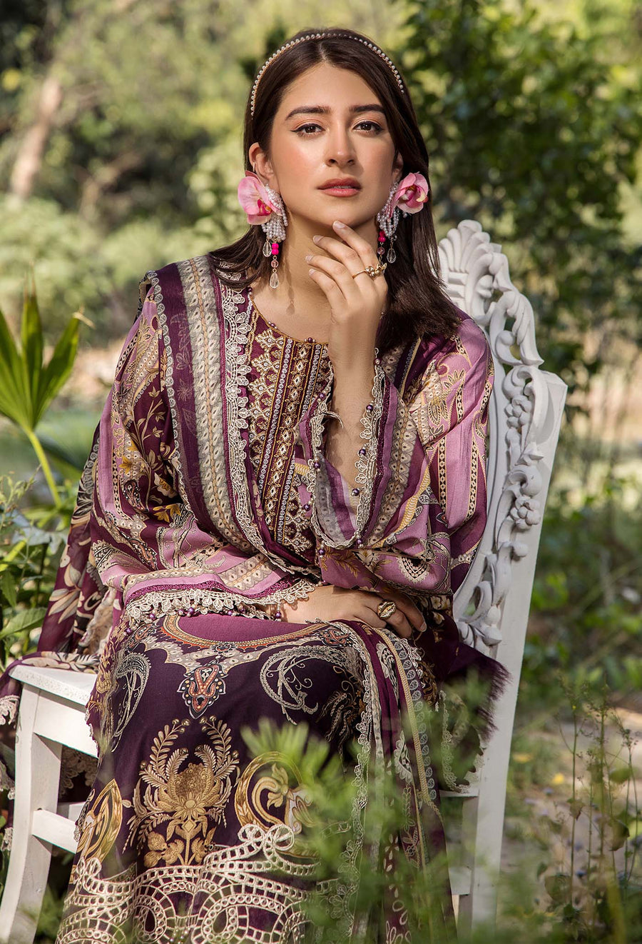 Adans Libas | Jasmine Lawn | JASMINE 2366 L Plum Lawn