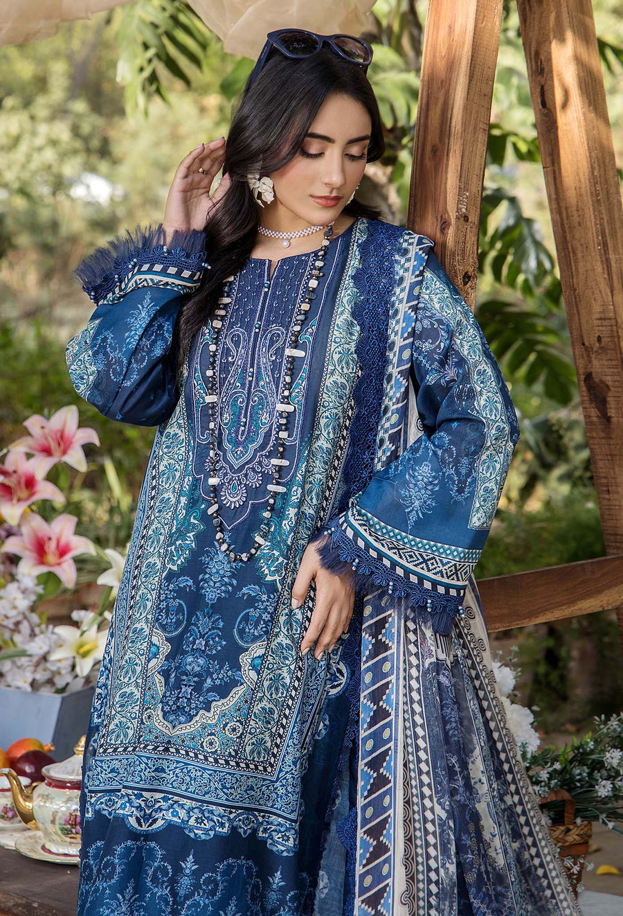 Adans Libas | Jasmine Lawn | JASMINE 2367 L Blue Lawn