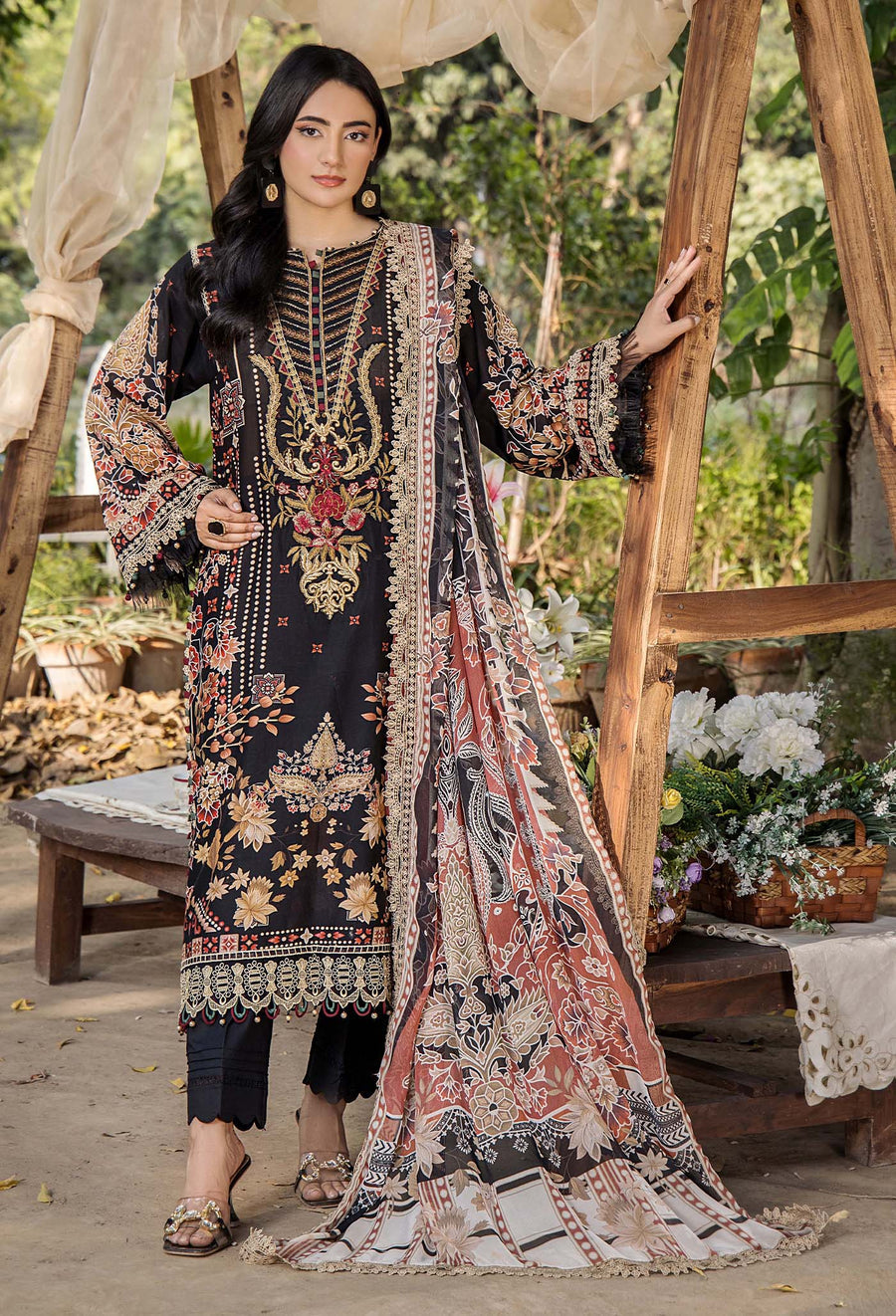 Adans Libas | Jasmine Lawn | JASMINE 2369 L Black Lawn