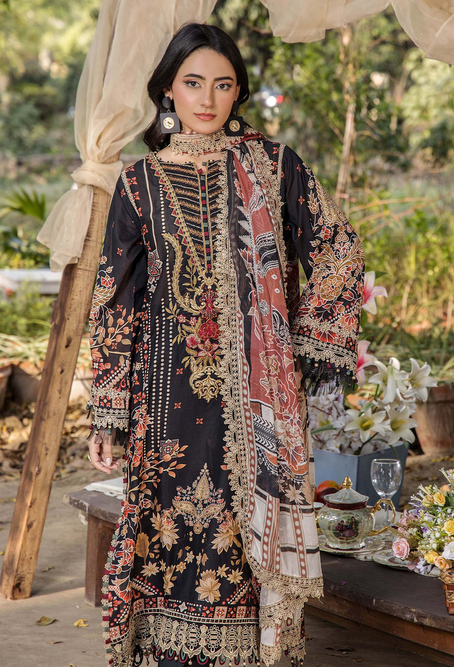 Adans Libas | Jasmine Lawn | JASMINE 2369 XS Black Lawn